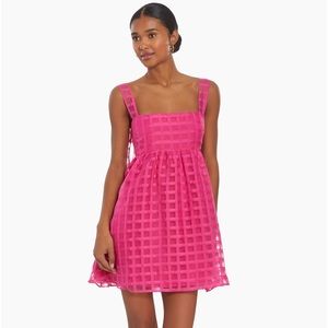 Amanda Uprichard Russo dress in gingham hot pink